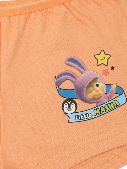 Girls' Printed Boxer Shorts – Pack of 6 | Soft Cotton Innerwear by Redrose | BABY-126