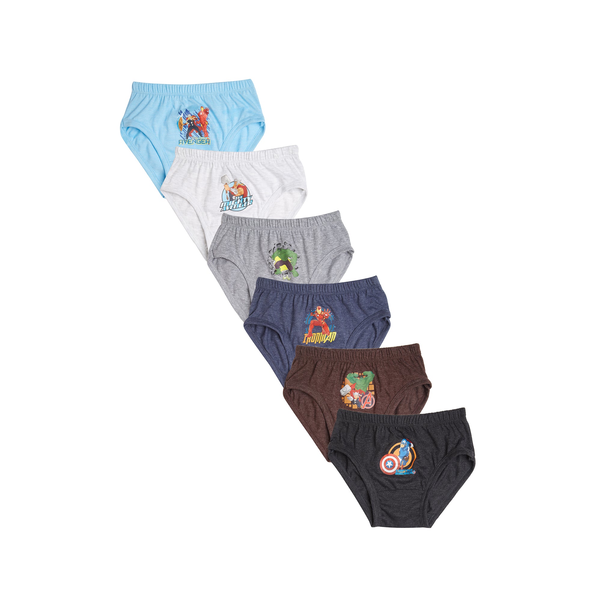 Redrose Boys Briefs – Pack of 6 | Marvel Avengers Printed Cotton Underwear | JR-01