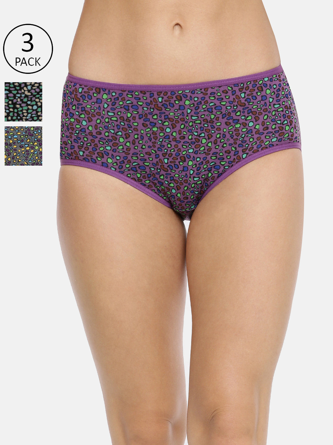 Mann Assorted Regular Hipster Panties - Pack of 3