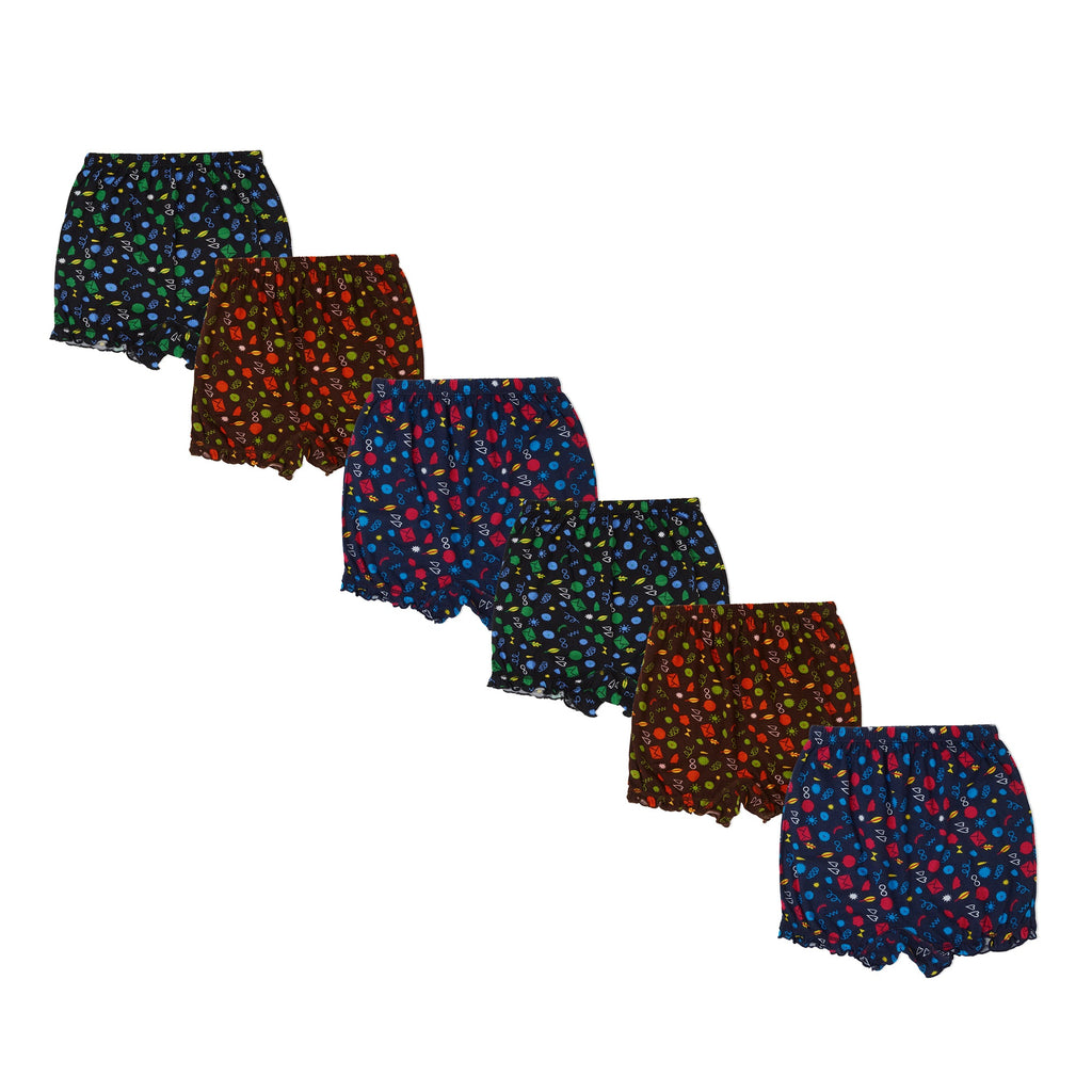 🌸 Redrose Girls Cotton Bloomers – Pack of 6 | Soft & Printed Comfort Wear | BLM-236