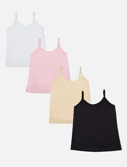 Redrose Girls Cotton Slips – Pack of 4 (Multicolor) | BS-02_MULTI