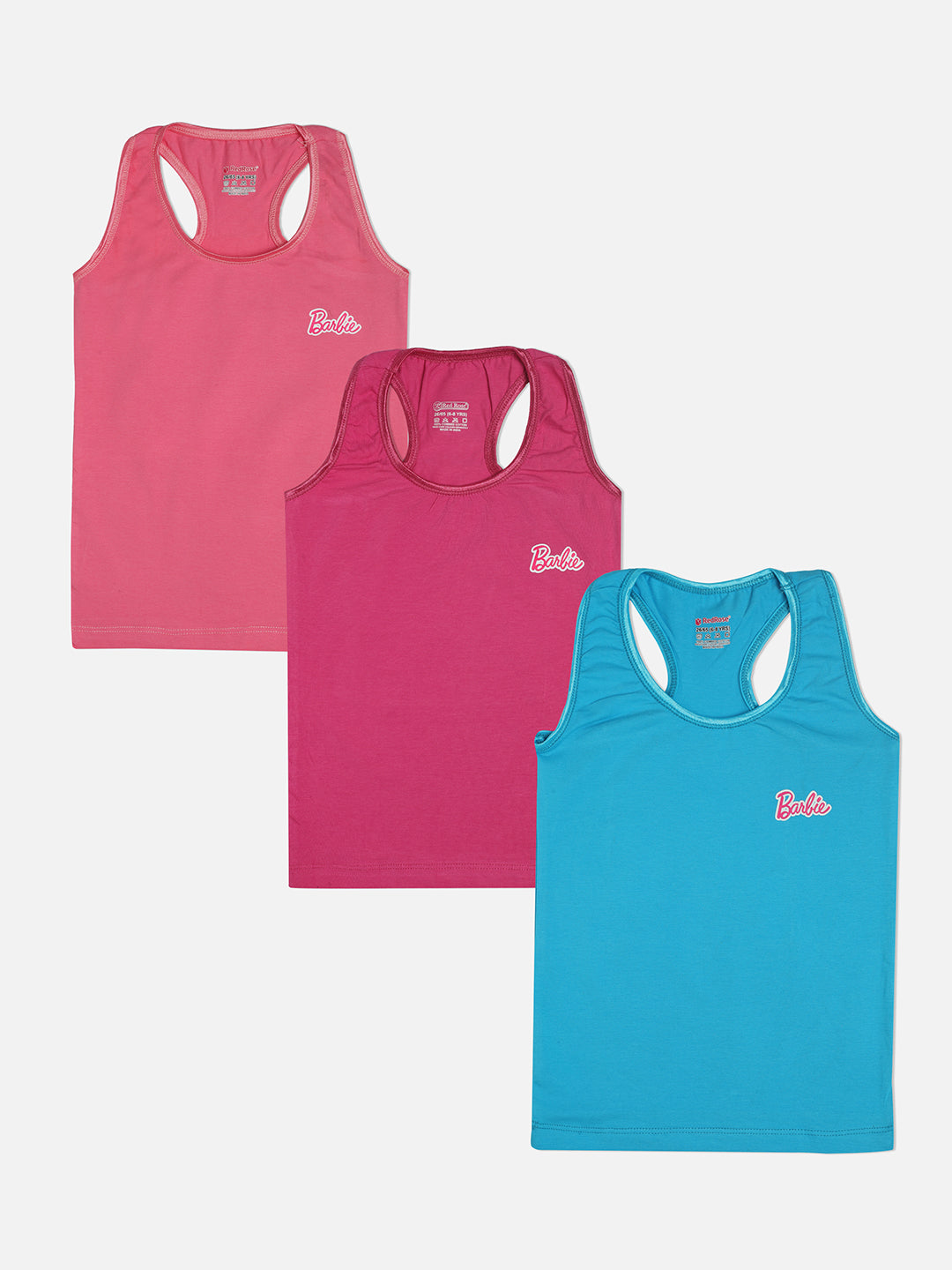 Redrose Girls Racerback Slips – Pack of 3 (Barbie Print) | BS-22_PRF