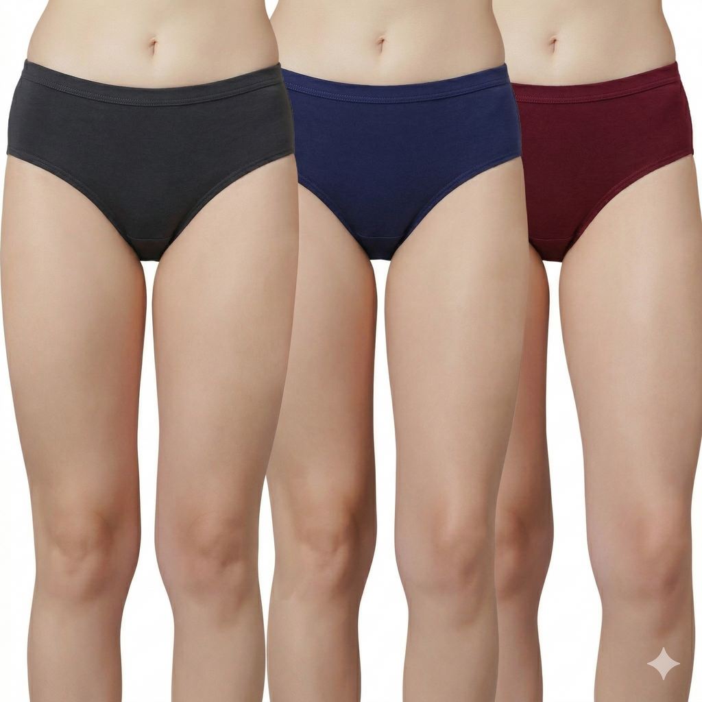 High Rise Plus Size Hipster Panties – Pack of 3