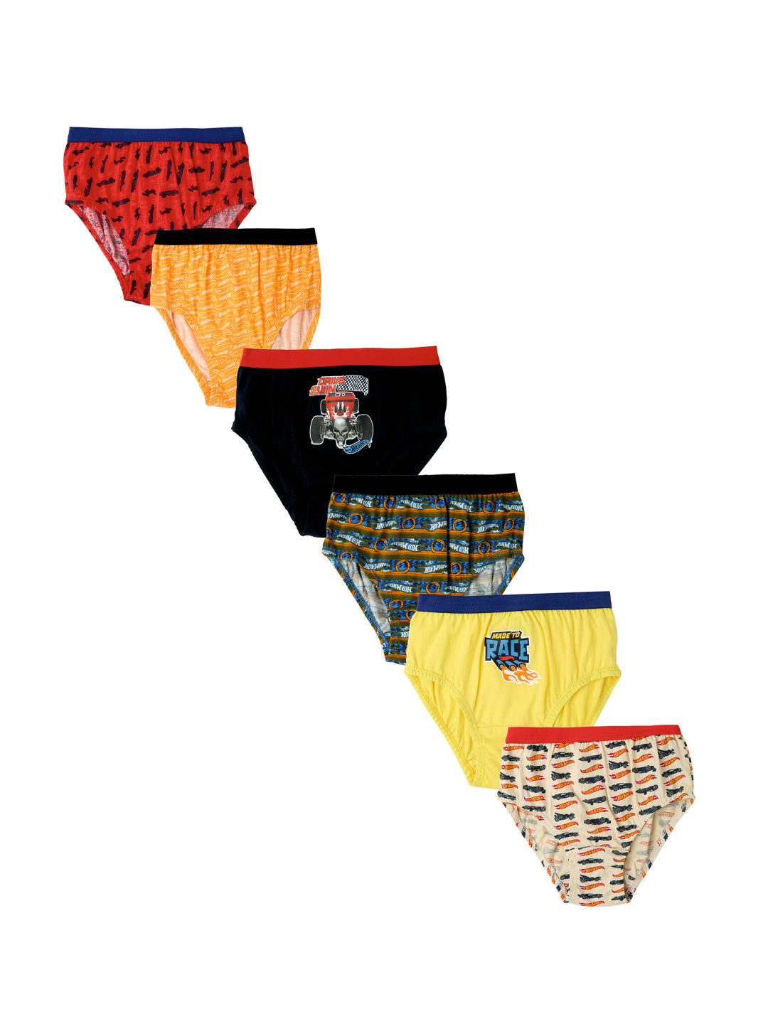JR 509 Kids Printed Cotton Briefs | Soft & Comfortable Innerwear for Boys | Multicolor Pack 6