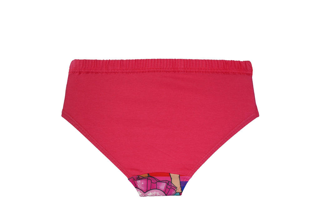 Red Rose Girls' Barbie Print Briefs – Pack of 3 – Soft Cotton Elasten Innerwear | BABY-139