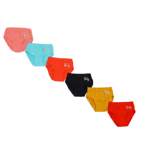 Girls Cotton Briefs Pack of 6 – Barbie Print, Soft & Comfy Innerwear | BABY-141