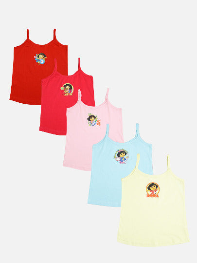 Redrose Girls Cotton Slips – Pack of 5 (Dora Print, Multicolor) | BS-25(DORA)
