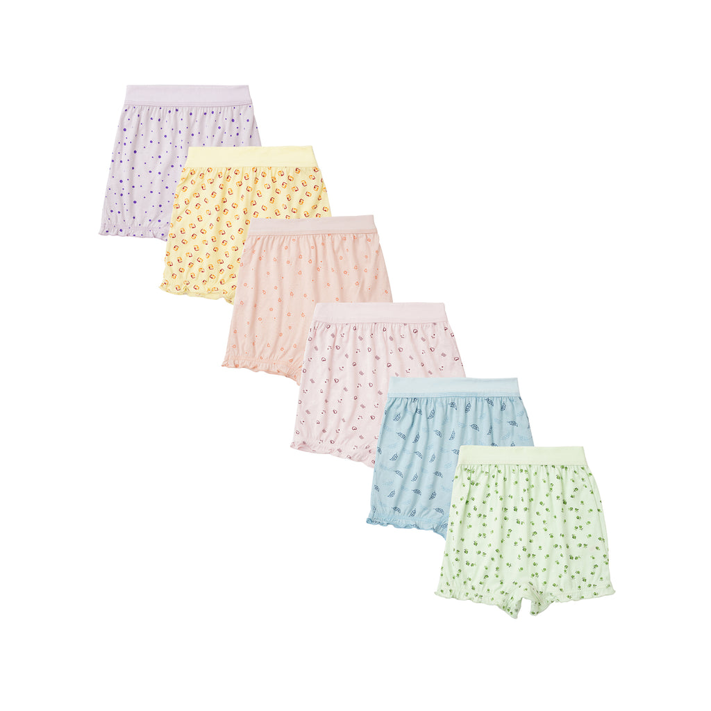 BLM 241|Redrose Girls' Cartoon Print Bloomers – Pack of 6 | Soft Cotton Comfort for Everyday Wear
