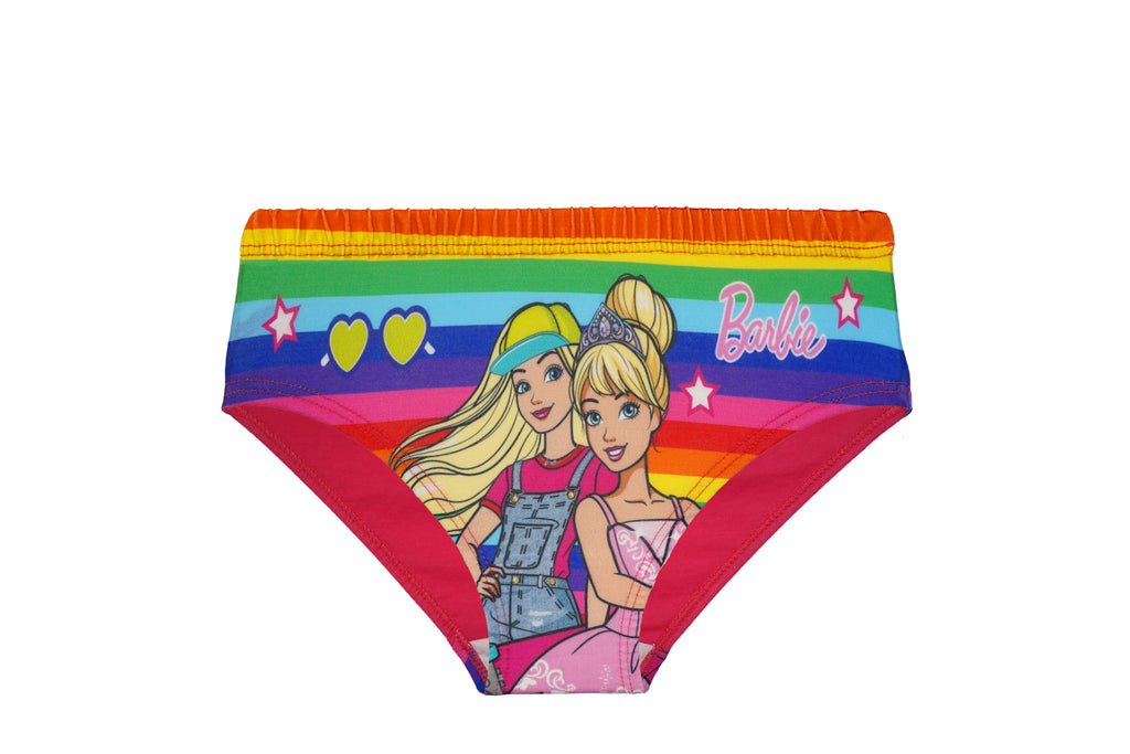 Red Rose Girls' Barbie Print Briefs – Pack of 3 – Soft Cotton Elasten Innerwear | BABY-139