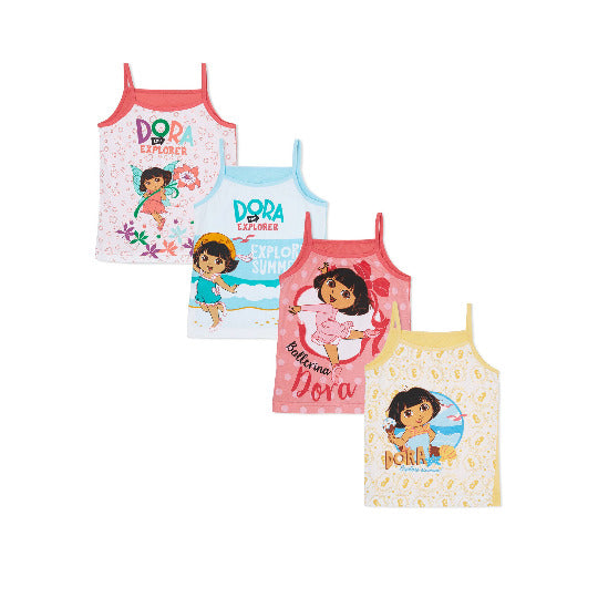 Redrose Girls Cotton Slips – Pack of 4 (Dora the Explorer Print) | BS-2004_MULTI