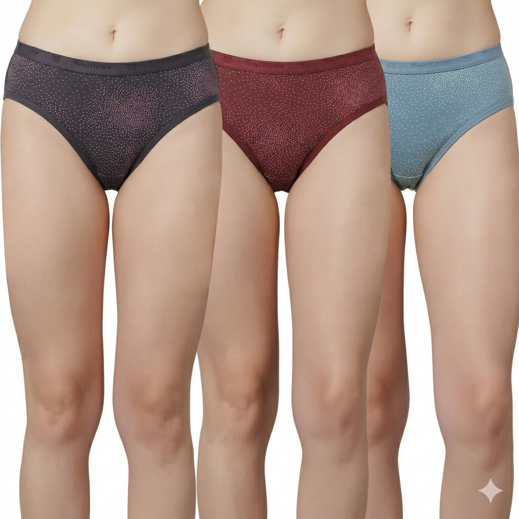 HL-07  Mid Rise Bikini Panties – Pack of 3
