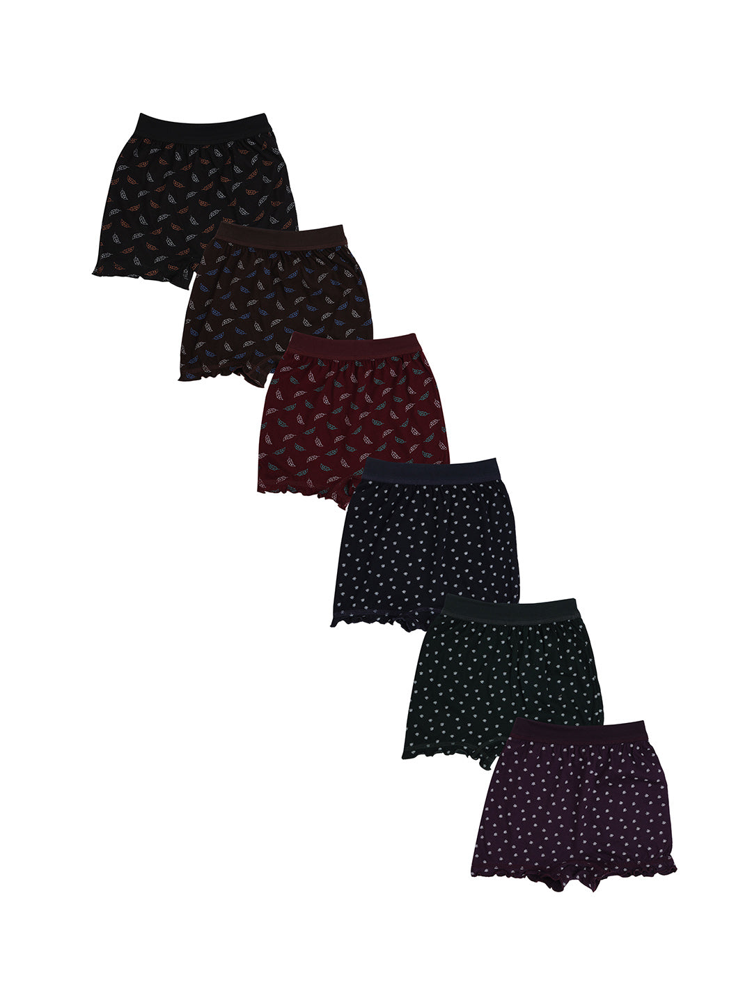BLM 243 Girls’ Printed Cotton Boxer Shorts | Soft & Comfortable Printed Underwear | PACK OF 6