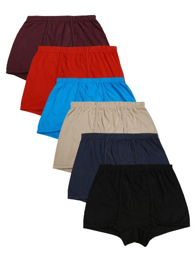 Redrose Boys' Classic Cotton Briefs – Pack of 6 | Solid Color Comfort Fit Innerwear | JR-20