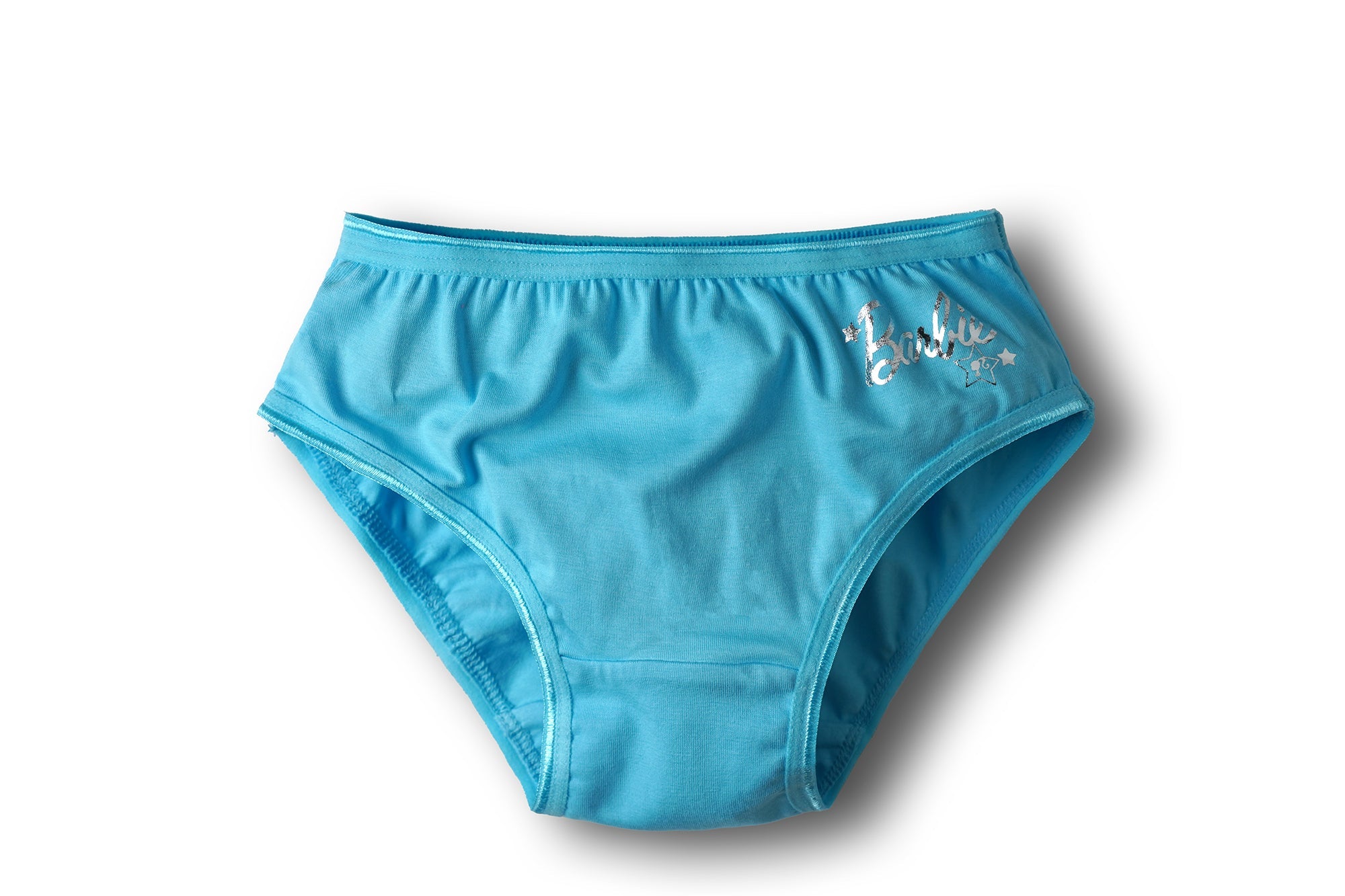 Redrose Girls' Solid Cotton Elastane Panties with Barbie Print – Pack of 6 | Stretchable & Comfy Innerwear | BABY-22