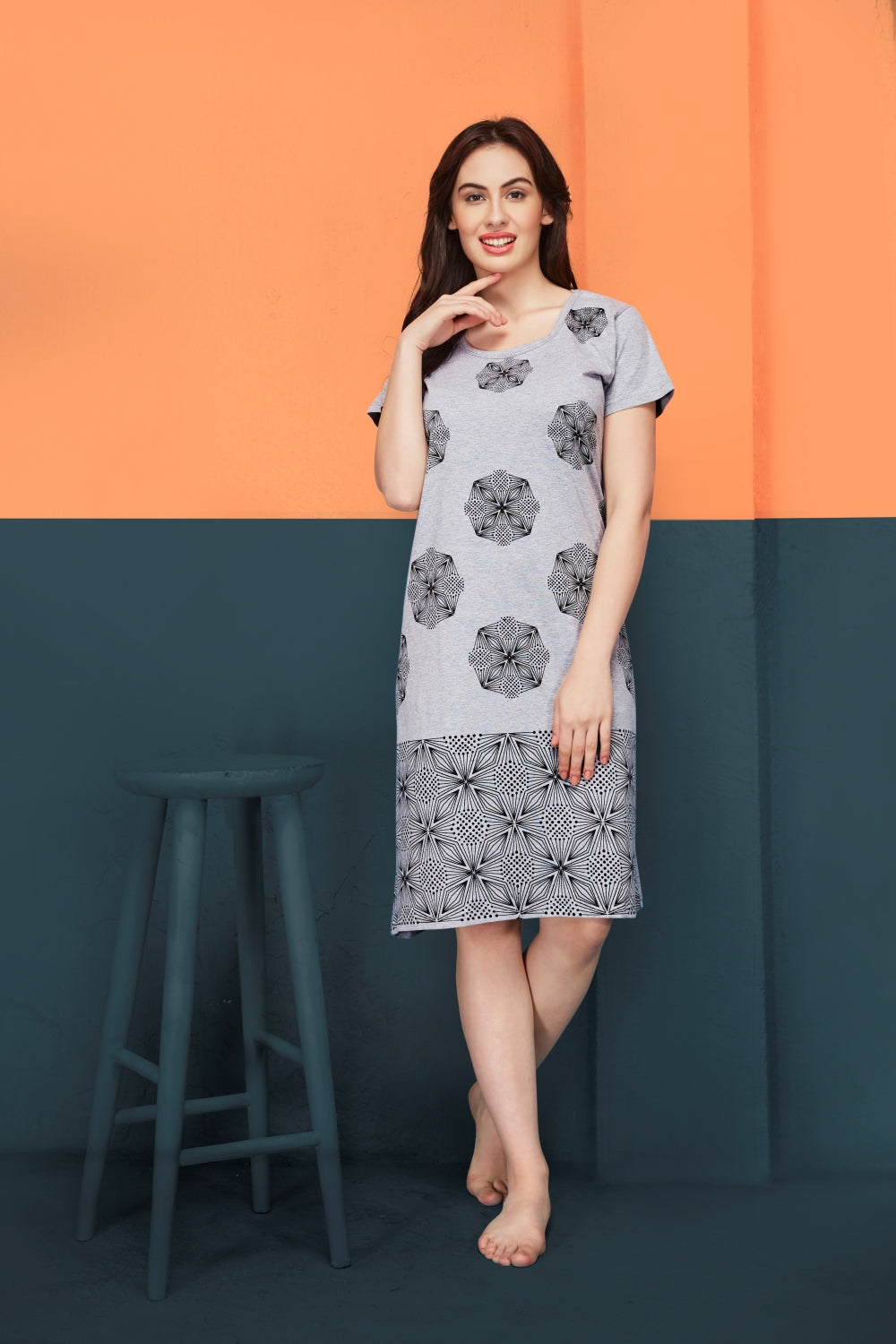 Red Rose Cotton nighty