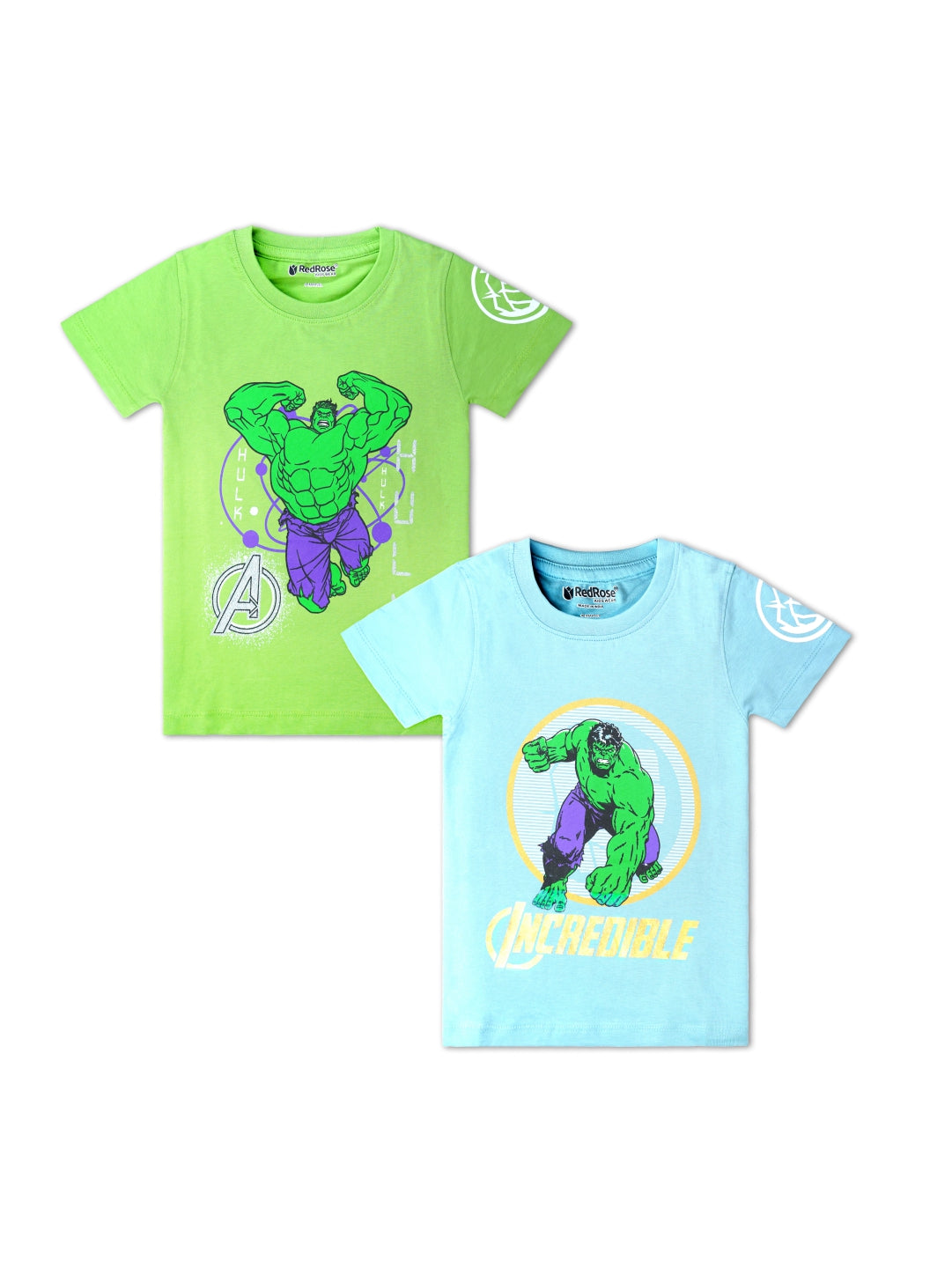 TS 29 Cartoon, Printed Cotton Regular T Shirt (GREEN & SKY BLUE Pack of 2)