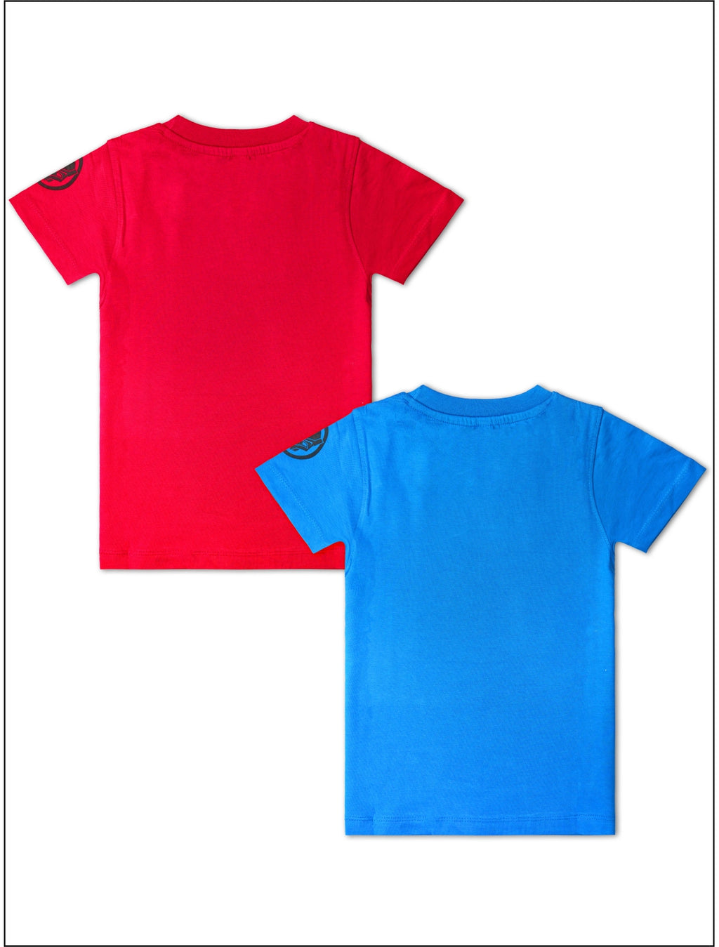 TS 32 Cartoon, Printed Cotton Regular T Shirt (RED & BLUE Pack of 2)
