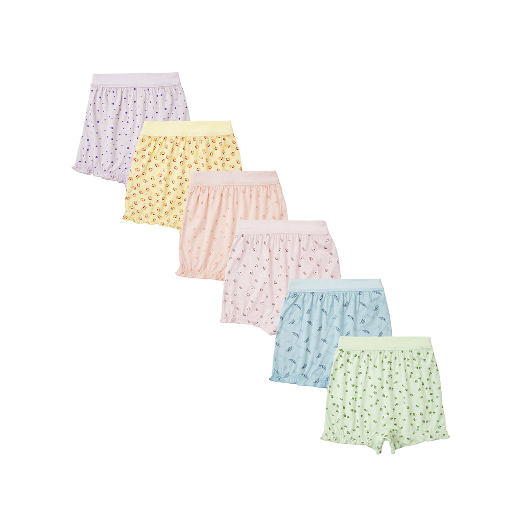 BLM 241|Redrose Girls' Cartoon Print Bloomers – Pack of 6 | Soft Cotton Comfort for Everyday Wear