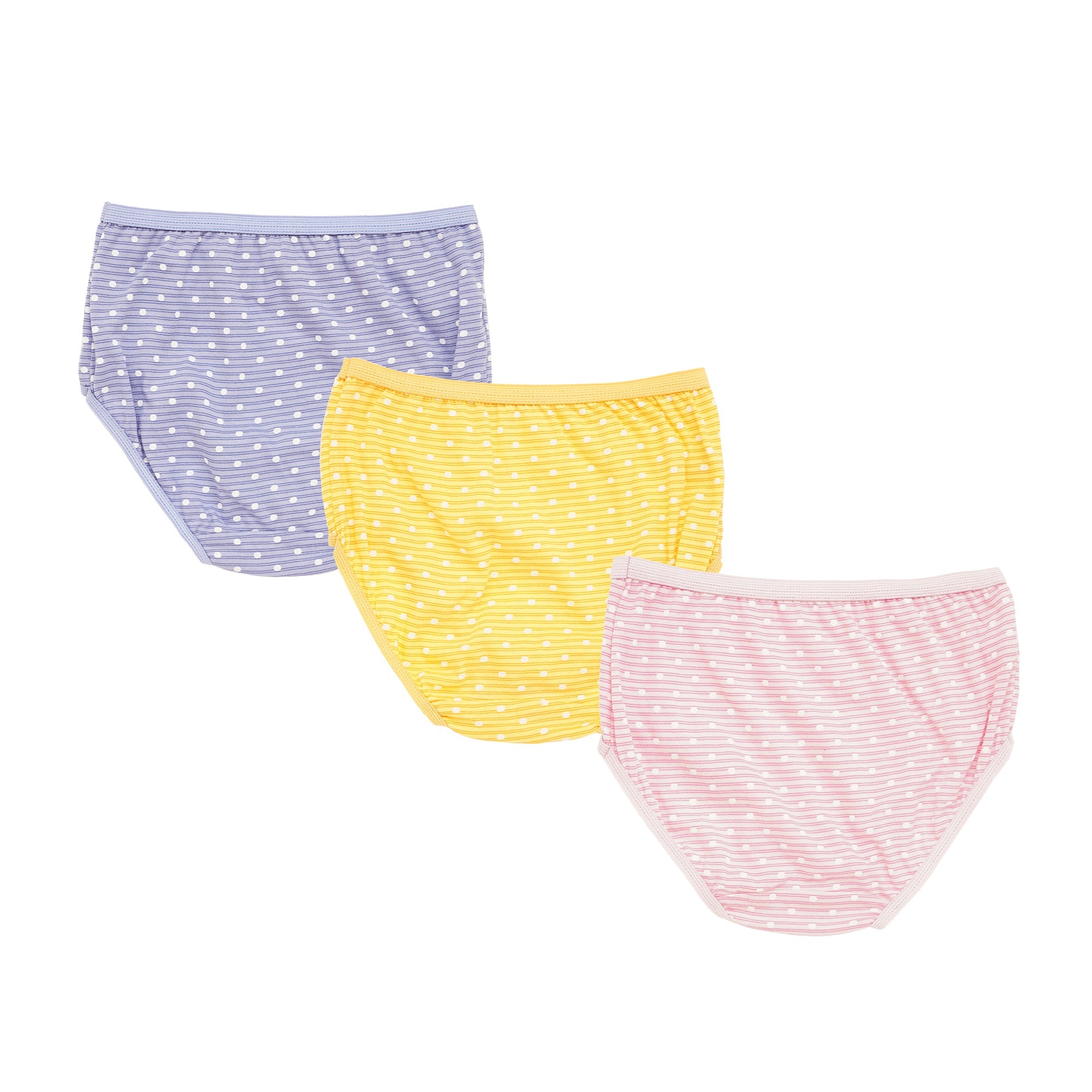 Redrose Girls' Striped Cotton Panties – Pack of 6 | Soft & Breathable Daily Innerwear | BABY-18
