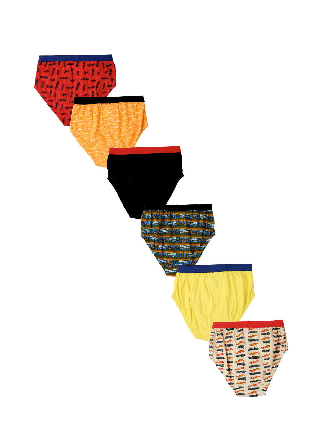 JR 509 Kids Printed Cotton Briefs | Soft & Comfortable Innerwear for Boys | Multicolor Pack 6
