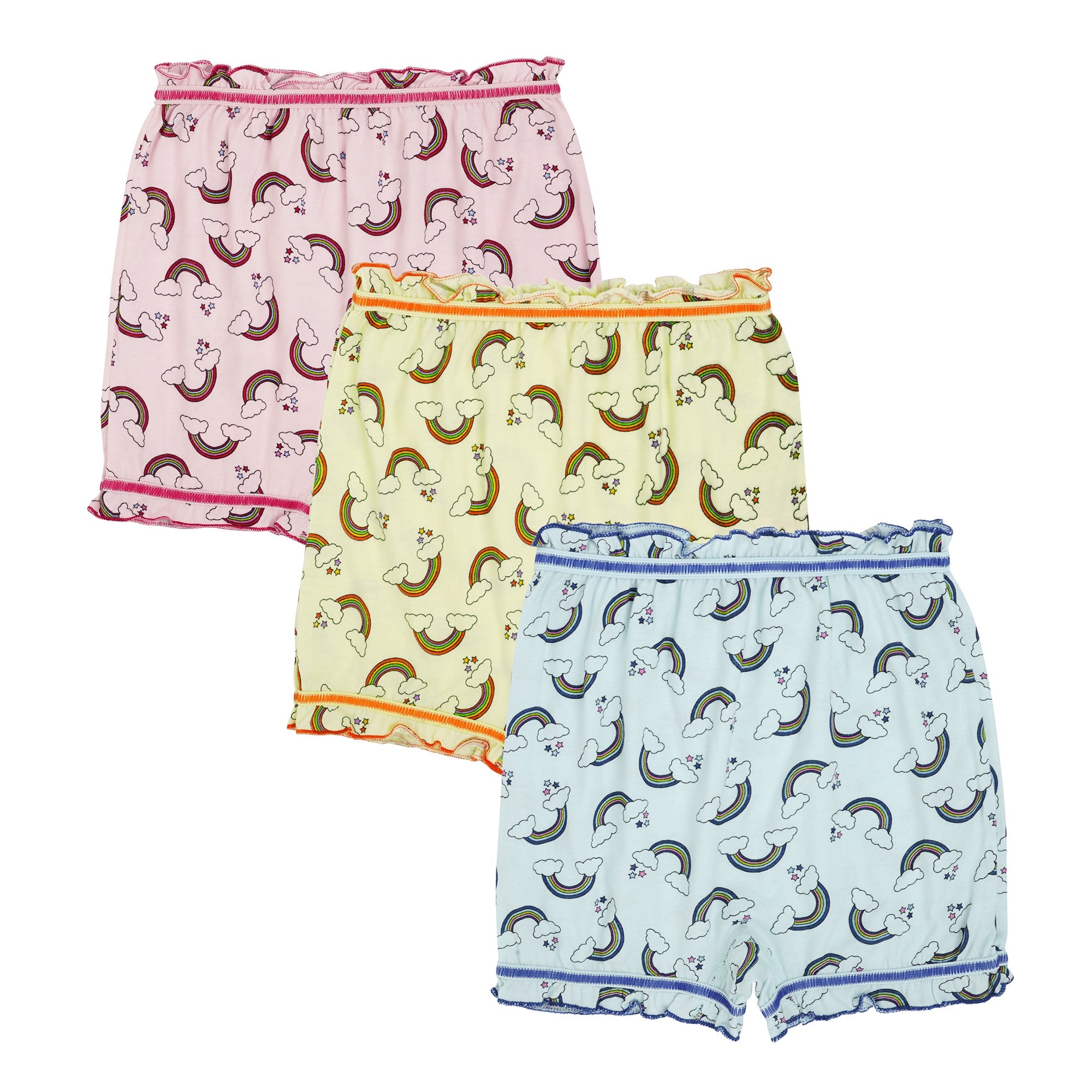 🧜‍♀️ Redrose Girls Rainbow Print Cotton Bloomers – Pack of 6 | Soft, Cute & Comfy Everyday Wear 👧 | BLM-224