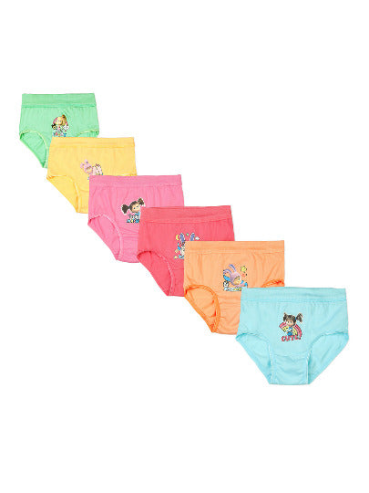 Redrose Girls' Cartoon Print Cotton Panties – Pack of 6 | Soft & Colorful Innerwear | BABY-09