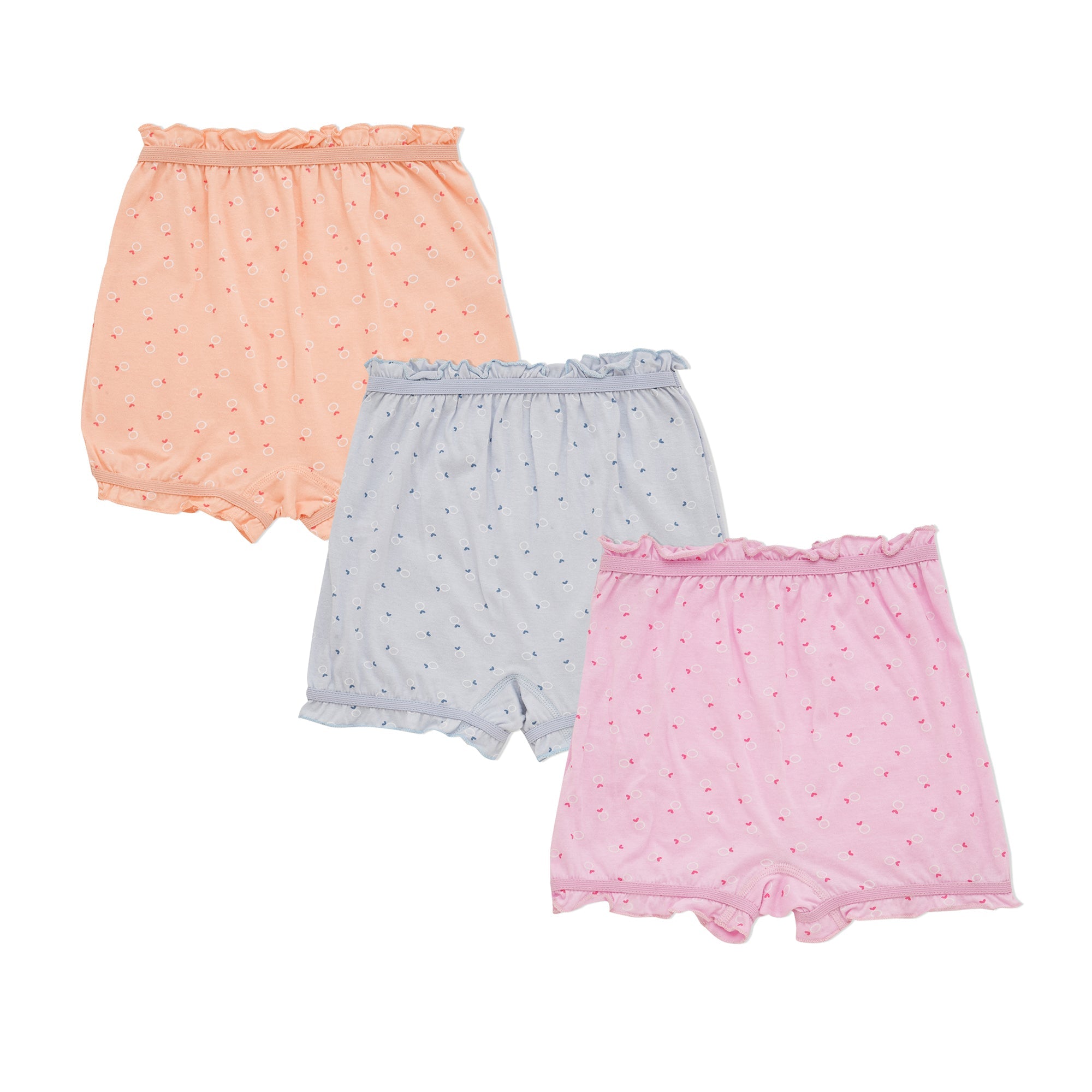 Redrose Girls' Soft Cotton Printed Bloomers – Pack of 6 | Frill Hem Design 🌼👧 | BLM-233