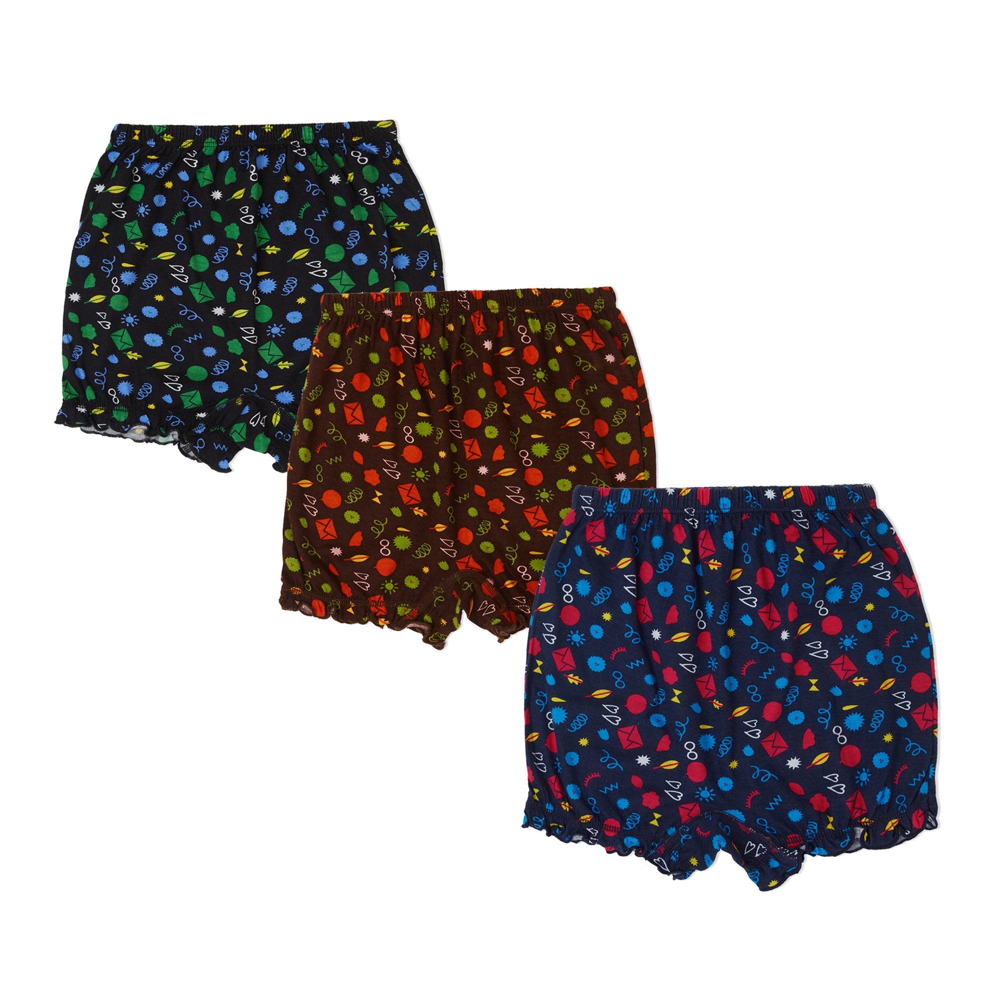 🌸 Redrose Girls Cotton Bloomers – Pack of 6 | Soft & Printed Comfort Wear | BLM-236