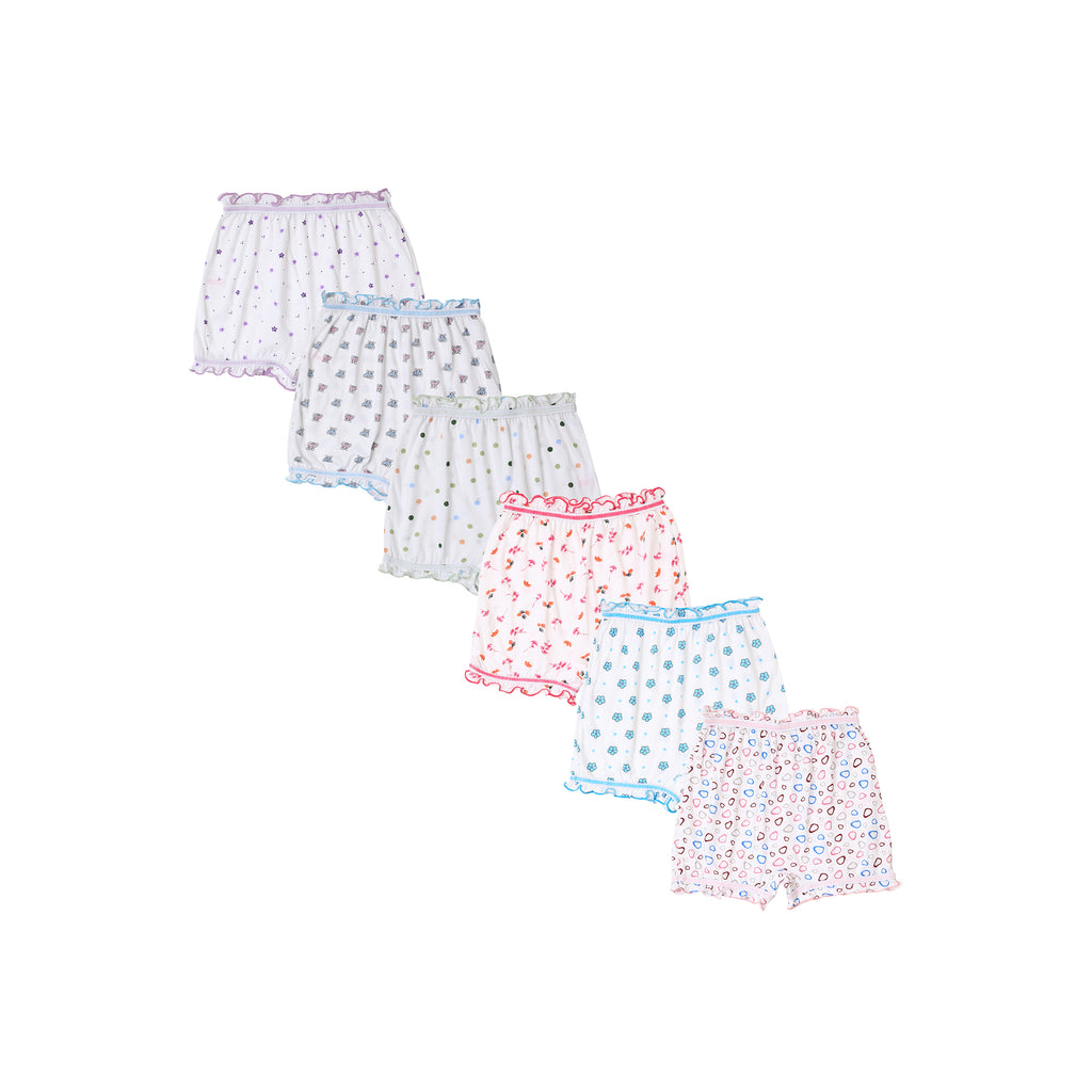 BLM 239|Redrose Girls' Cartoon Print Bloomers – Pack of 6 | Soft Cotton Comfort for Everyday Wear