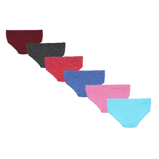 Red Rose Girls' Cotton Briefs Pack of 6 – Solid Colors with Barbie Prints | BABY-150