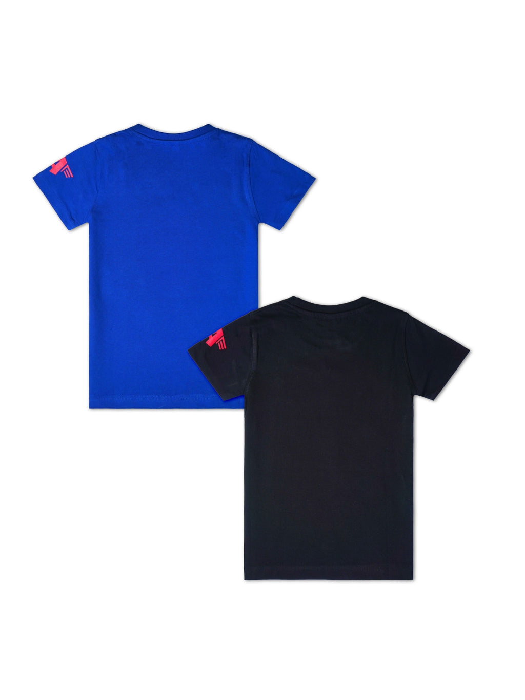 TS 30 Cartoon, Printed Cotton Regular T Shirt (BLACK & BLUE Pack of 2)