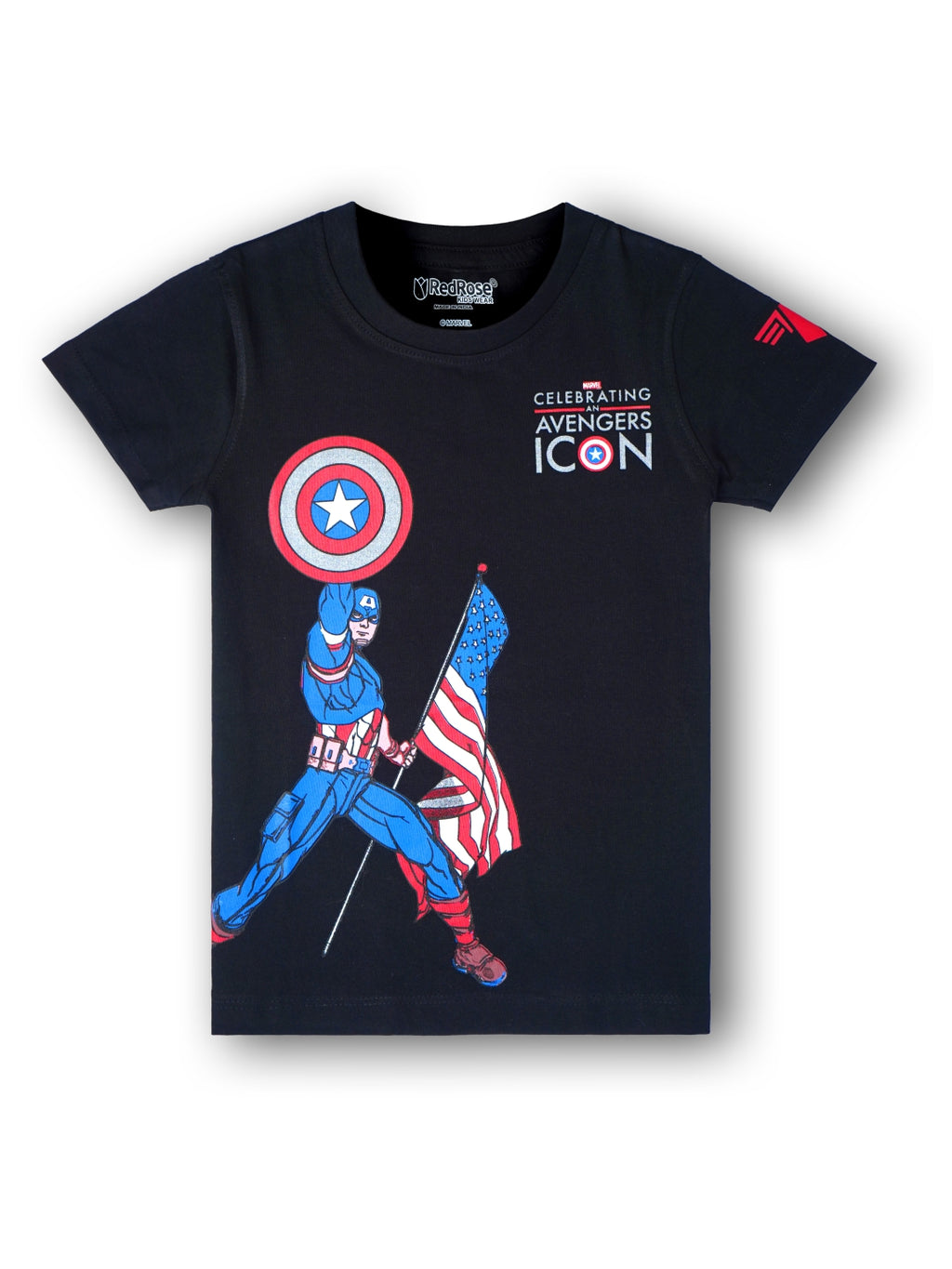 TS 30 Cartoon, Printed Cotton Regular T Shirt (BLACK & BLUE Pack of 2)