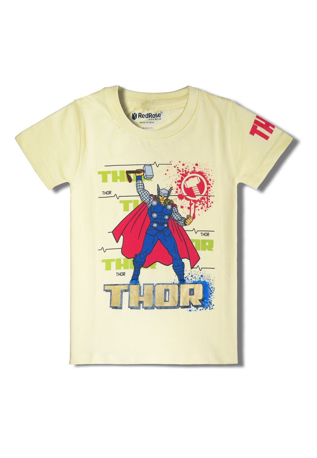 TS 31 Cartoon, Printed Cotton Regular T Shirt (CREAM & SKY BLUE Pack of 2)