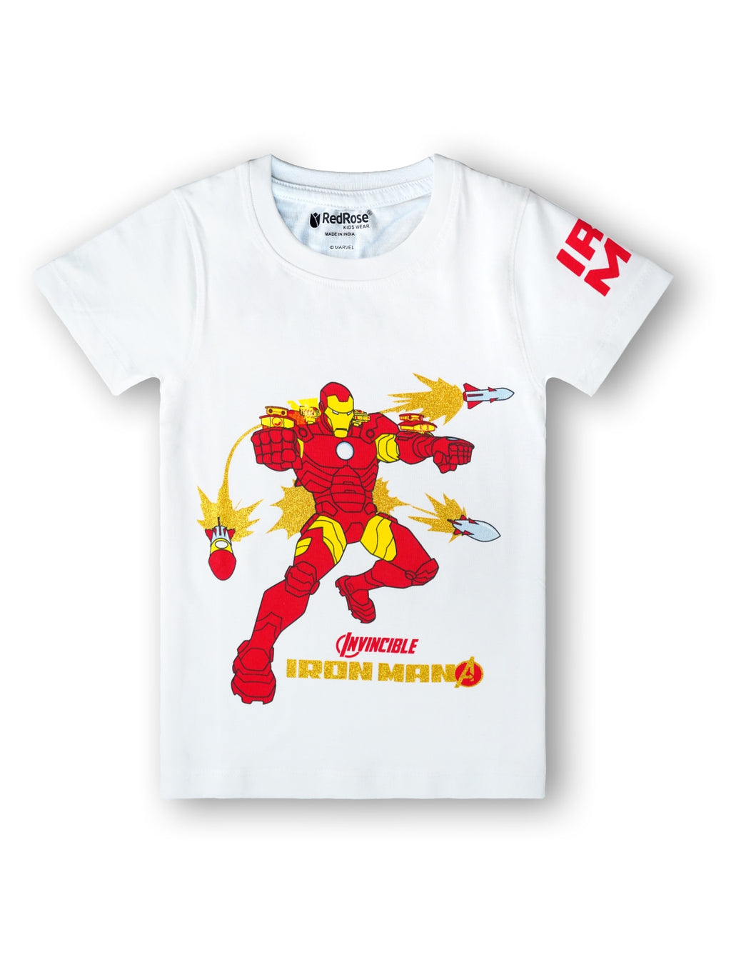 TS 33 Cartoon, Printed Cotton Regular T Shirt (WHITE & BLUE Pack of 2)