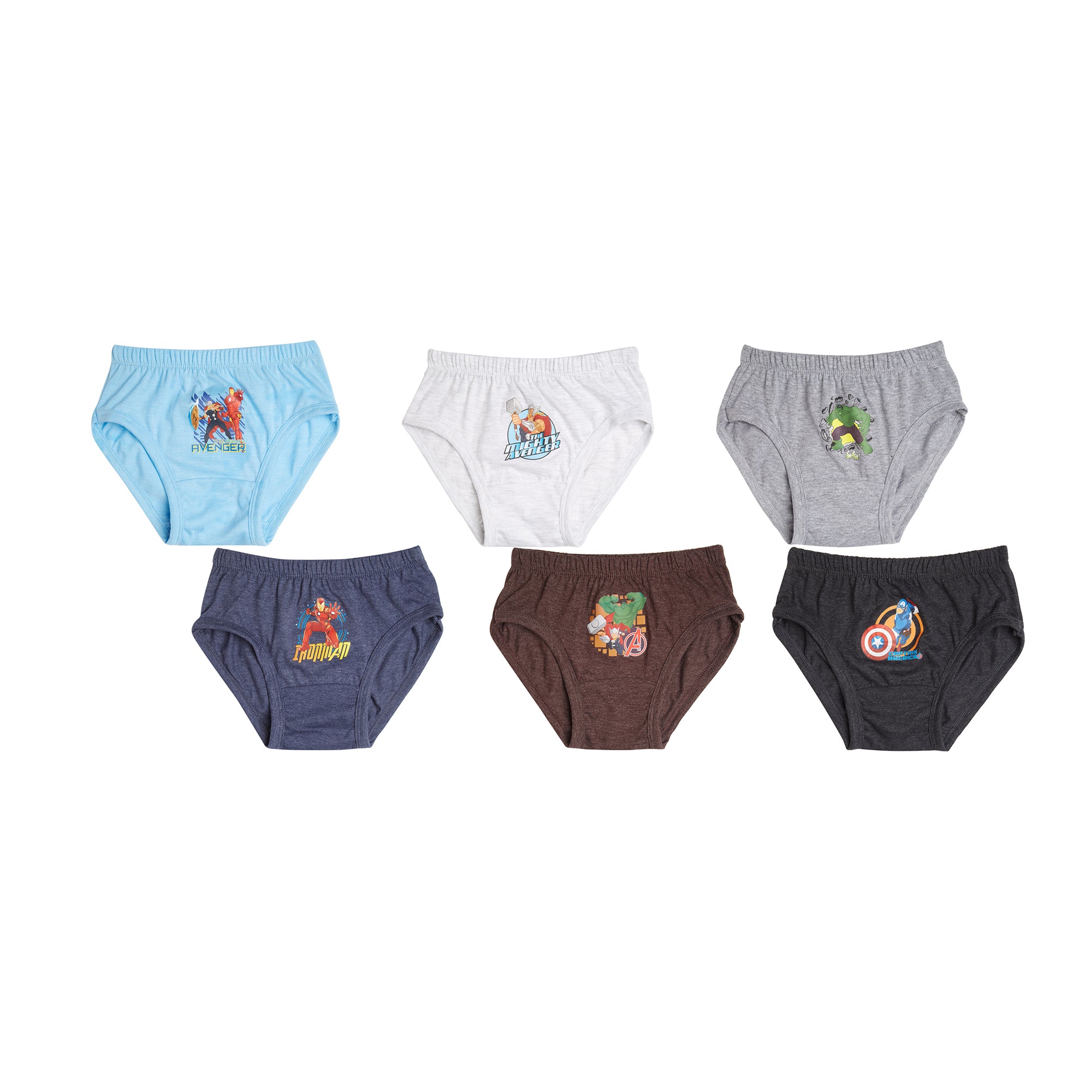Redrose Boys Briefs – Pack of 6 | Marvel Avengers Printed Cotton Underwear | JR-01