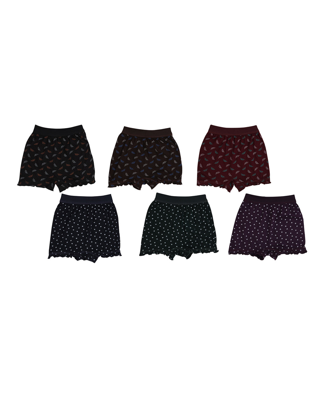BLM 243 Girls’ Printed Cotton Boxer Shorts | Soft & Comfortable Printed Underwear | PACK OF 6