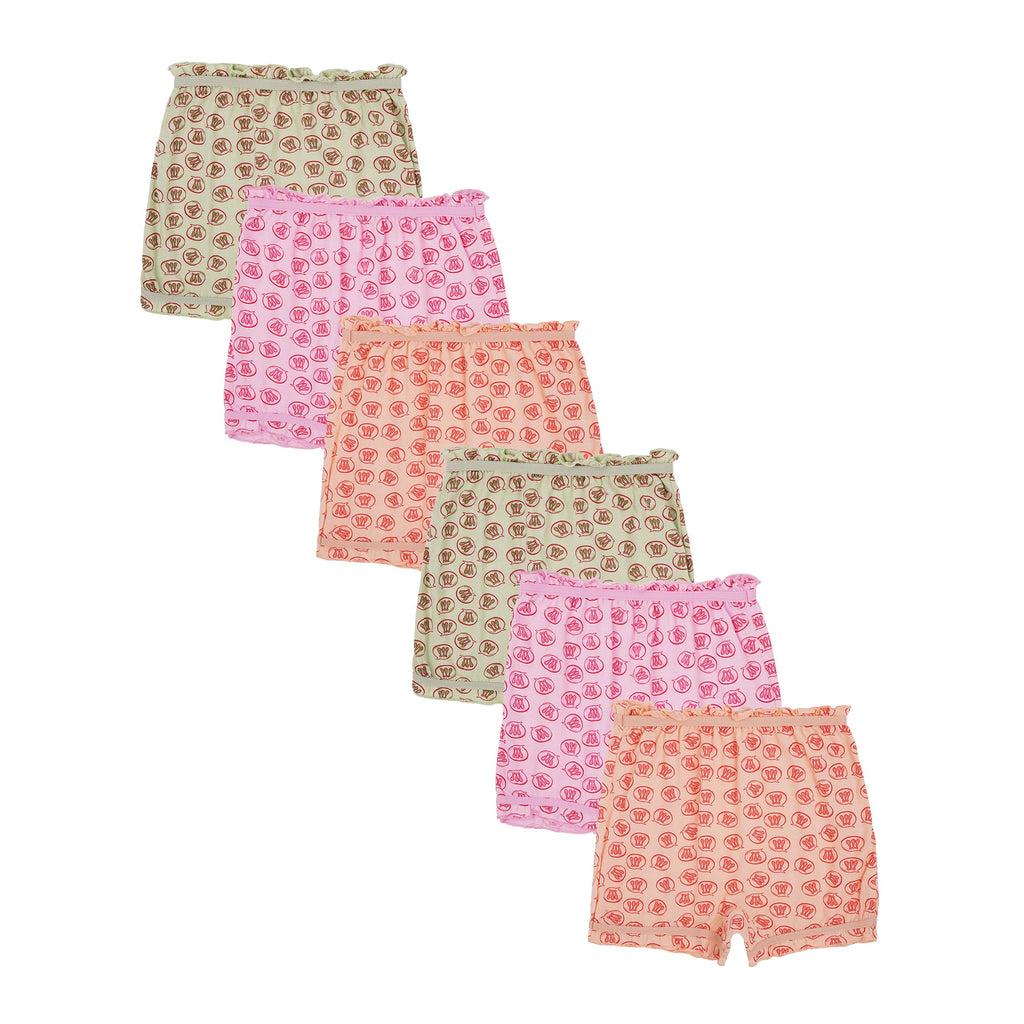 🌸 Redrose Girls Printed Cotton Bloomers – Pack of 6 | Soft & Stylish Everyday Comfort 👧 | BLM-234