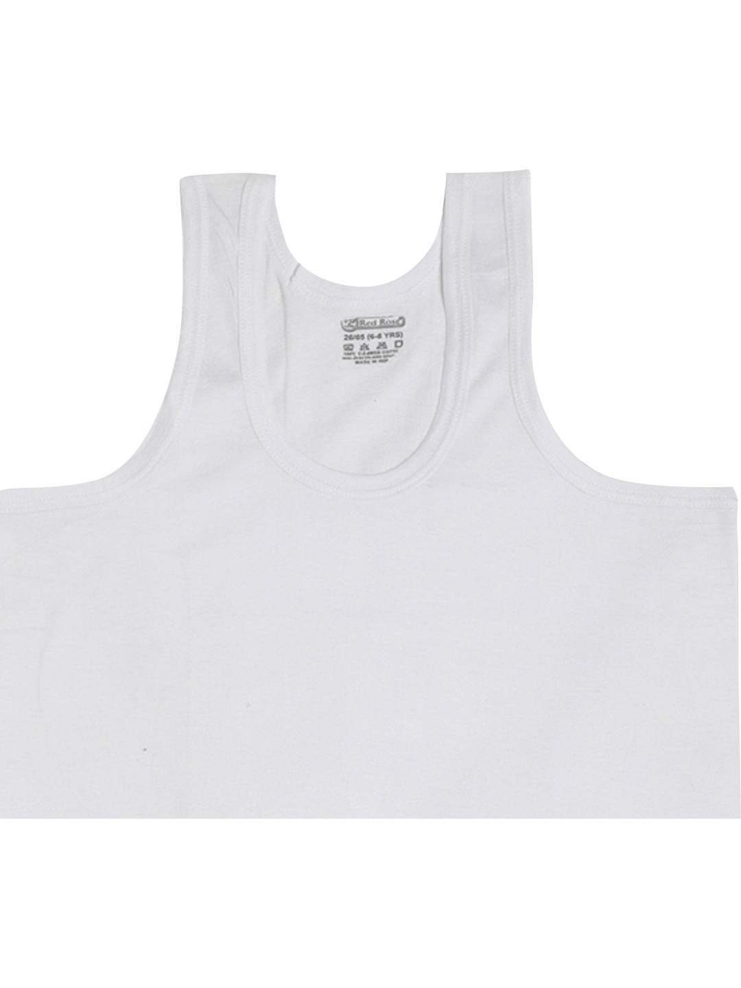 VEST 1004 |Red Rose 100% Cotton Boys Inner Vests – Pack of 6|