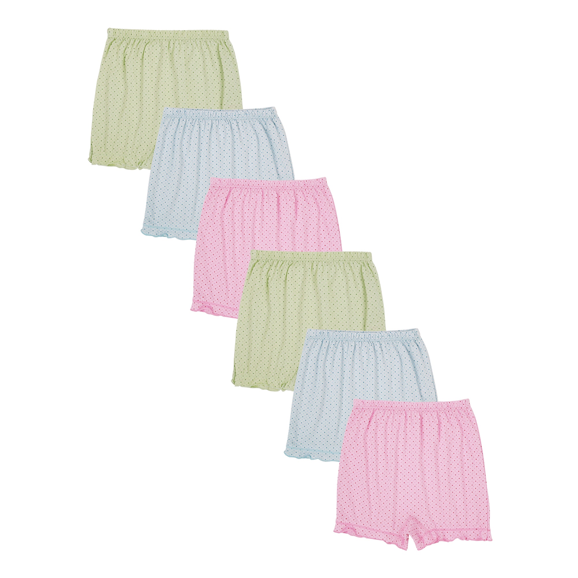 Redrose Girls' Polka Dot Printed Bloomers – Pack of 6 | Soft Cotton Comfort 🌸👧 | BLM-235