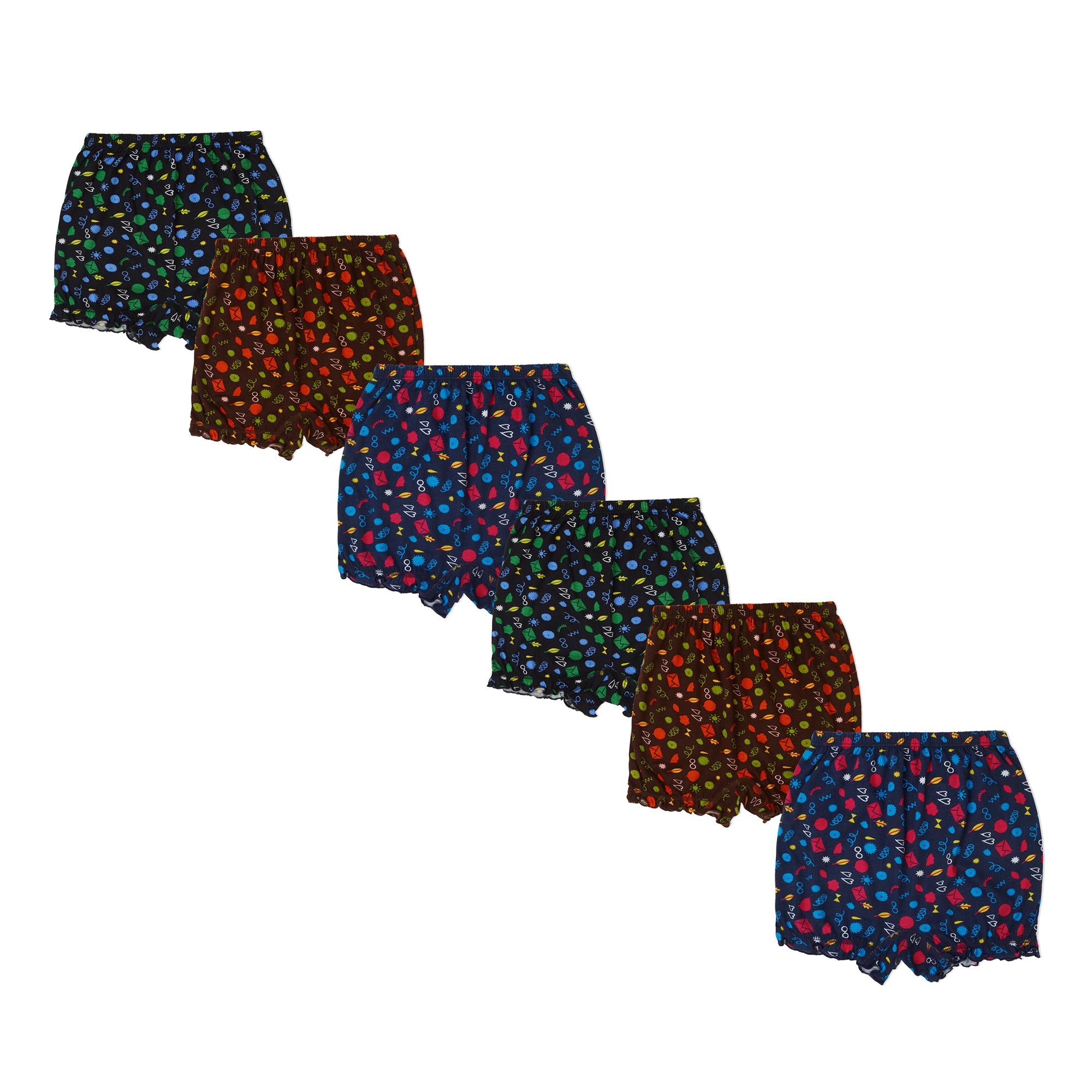 🌸 Redrose Girls Cotton Bloomers – Pack of 6 | Soft & Printed Comfort Wear | BLM-236