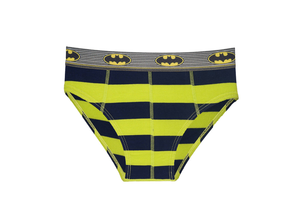 Boys' Batman Striped Briefs (Pack of 6) – Cotton Lycra with Logo Waistband | JR-81