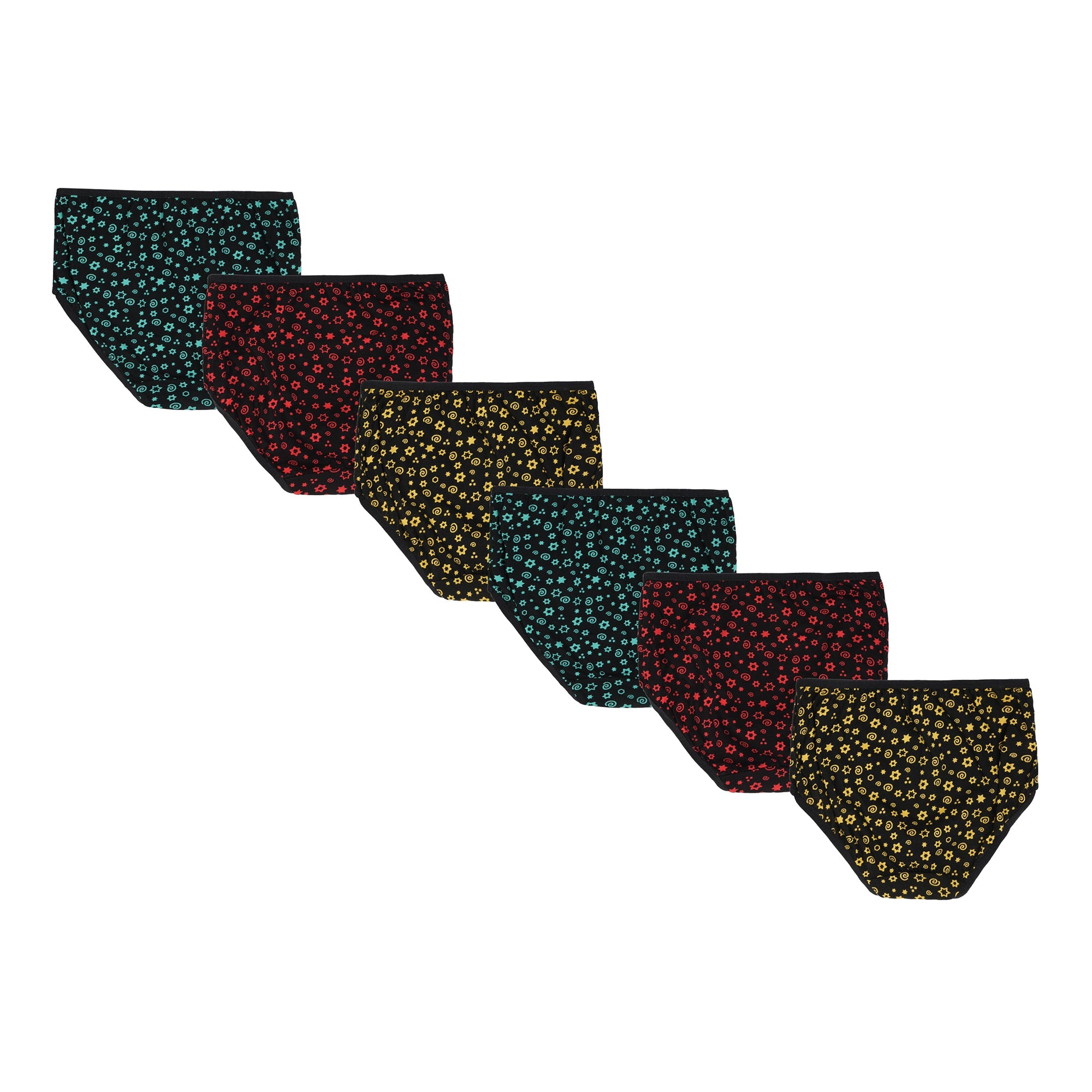 Redrose Girls' Floral Print Panties – Pack of 6 | Soft Cotton Comfort Innerwear | BABY-12