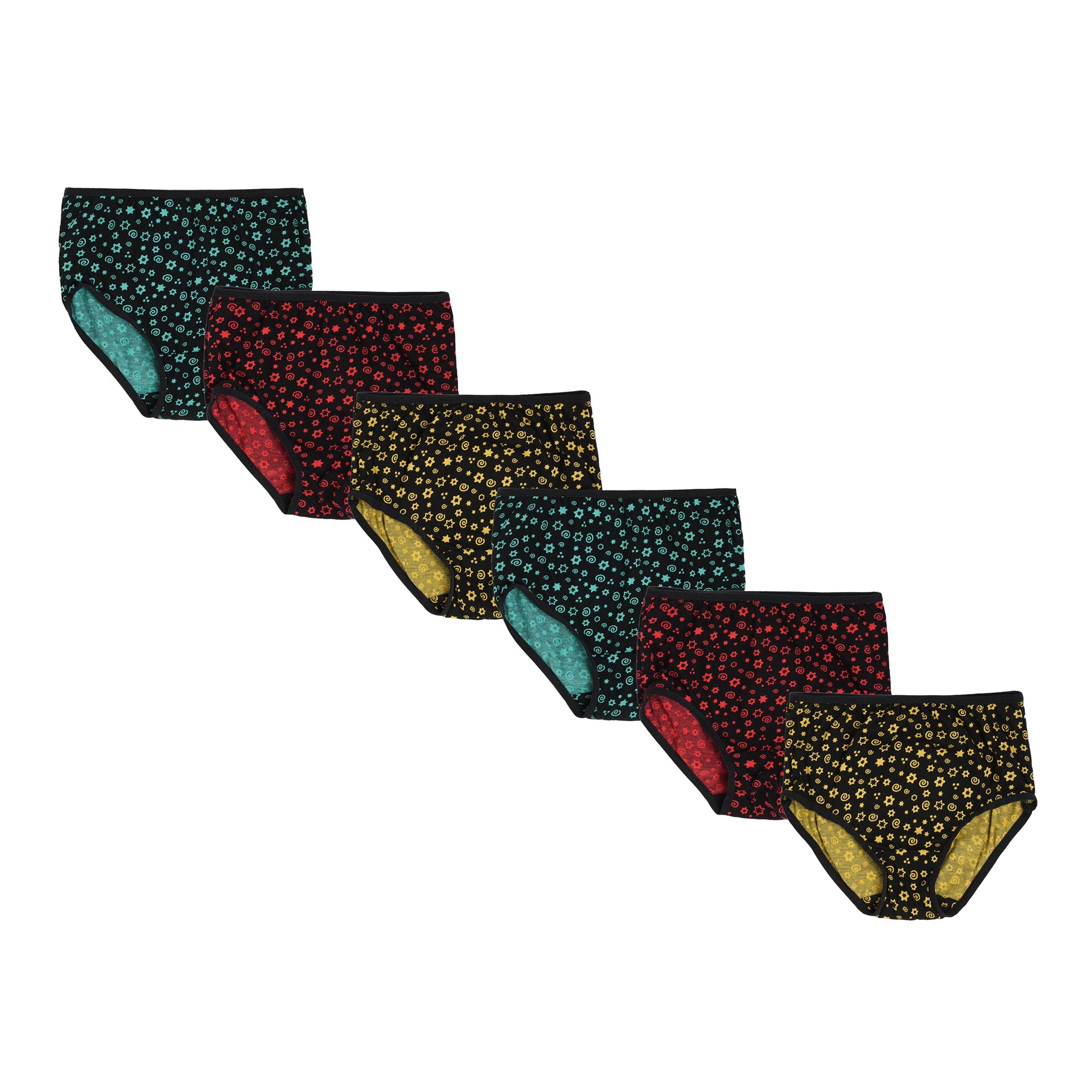 Redrose Girls' Floral Print Panties – Pack of 6 | Soft Cotton Comfort Innerwear | BABY-12