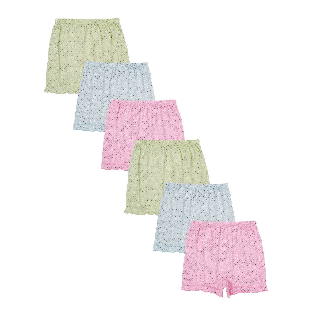 Redrose Girls' Polka Dot Printed Bloomers – Pack of 6 | Soft Cotton Comfort 🌸👧 | BLM-235