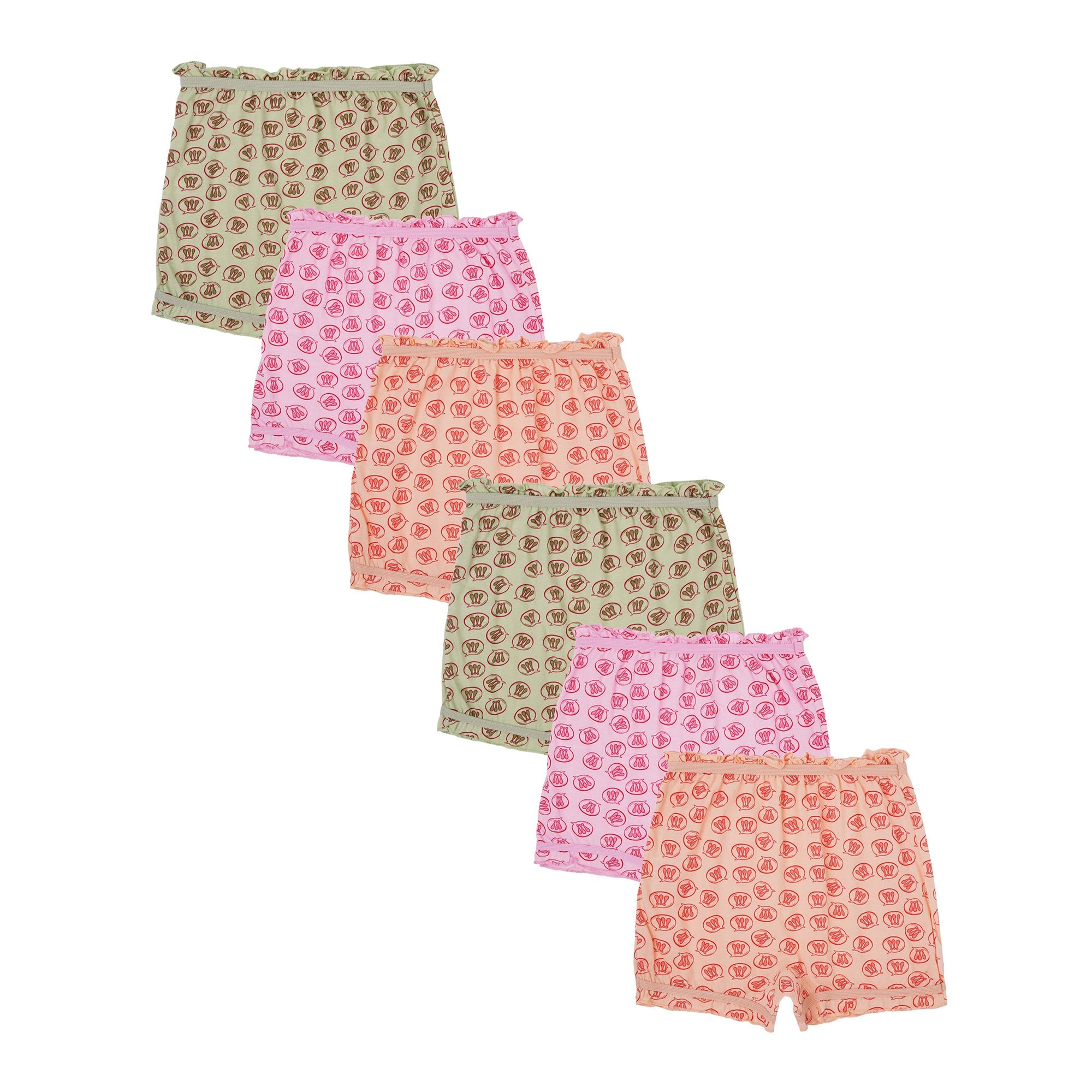 🌸 Redrose Girls Printed Cotton Bloomers – Pack of 6 | Soft & Stylish Everyday Comfort 👧 | BLM-234