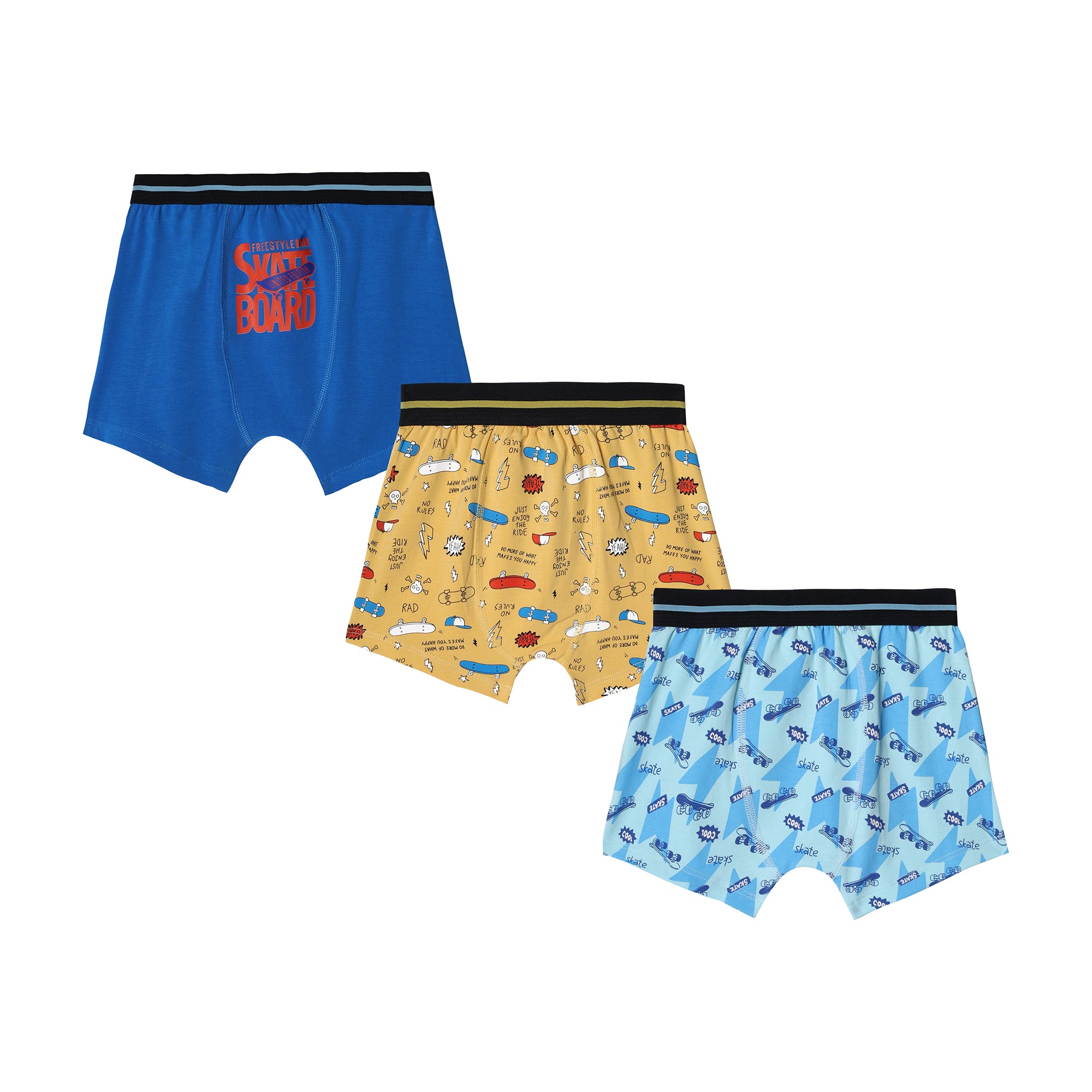 Red rose Stretchy Printed Trunks for Boys | JR-532 PACK OF 3