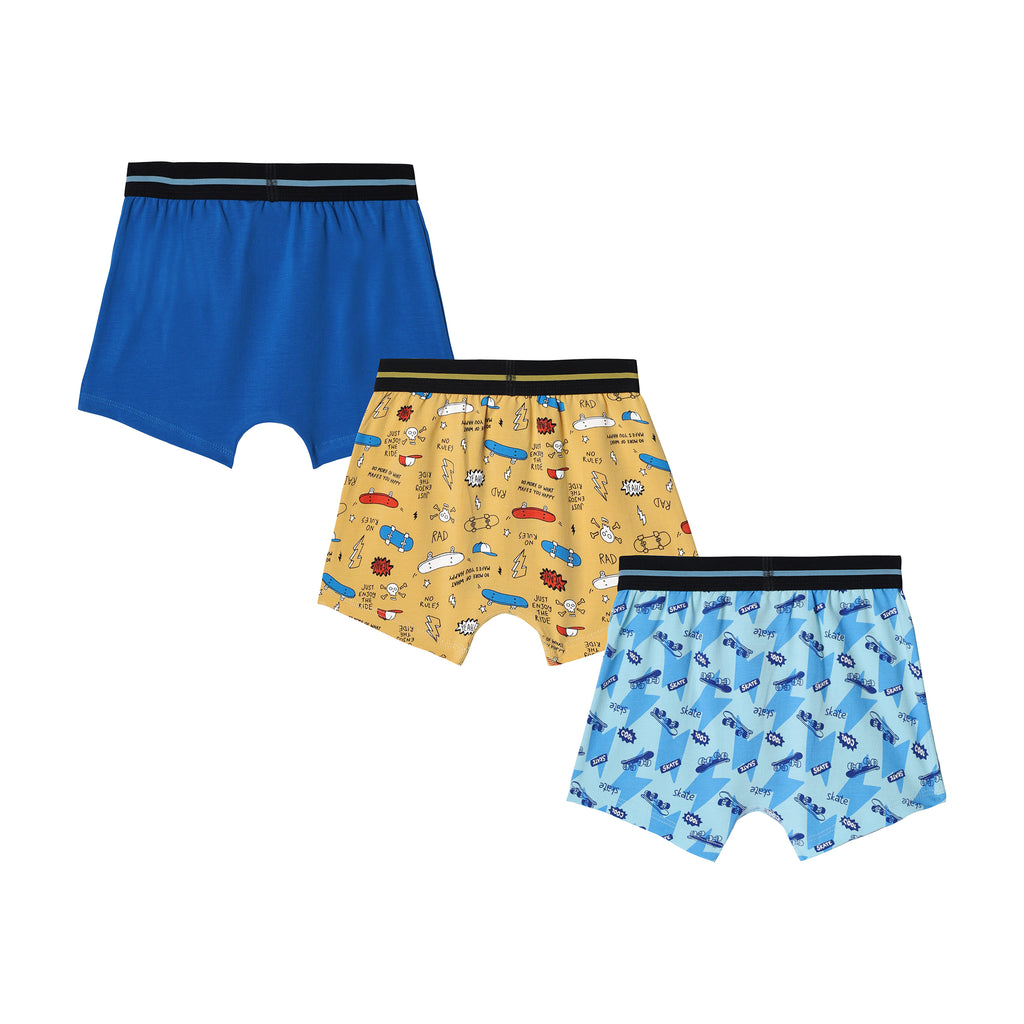 Red rose Stretchy Printed Trunks for Boys | JR-532 PACK OF 3