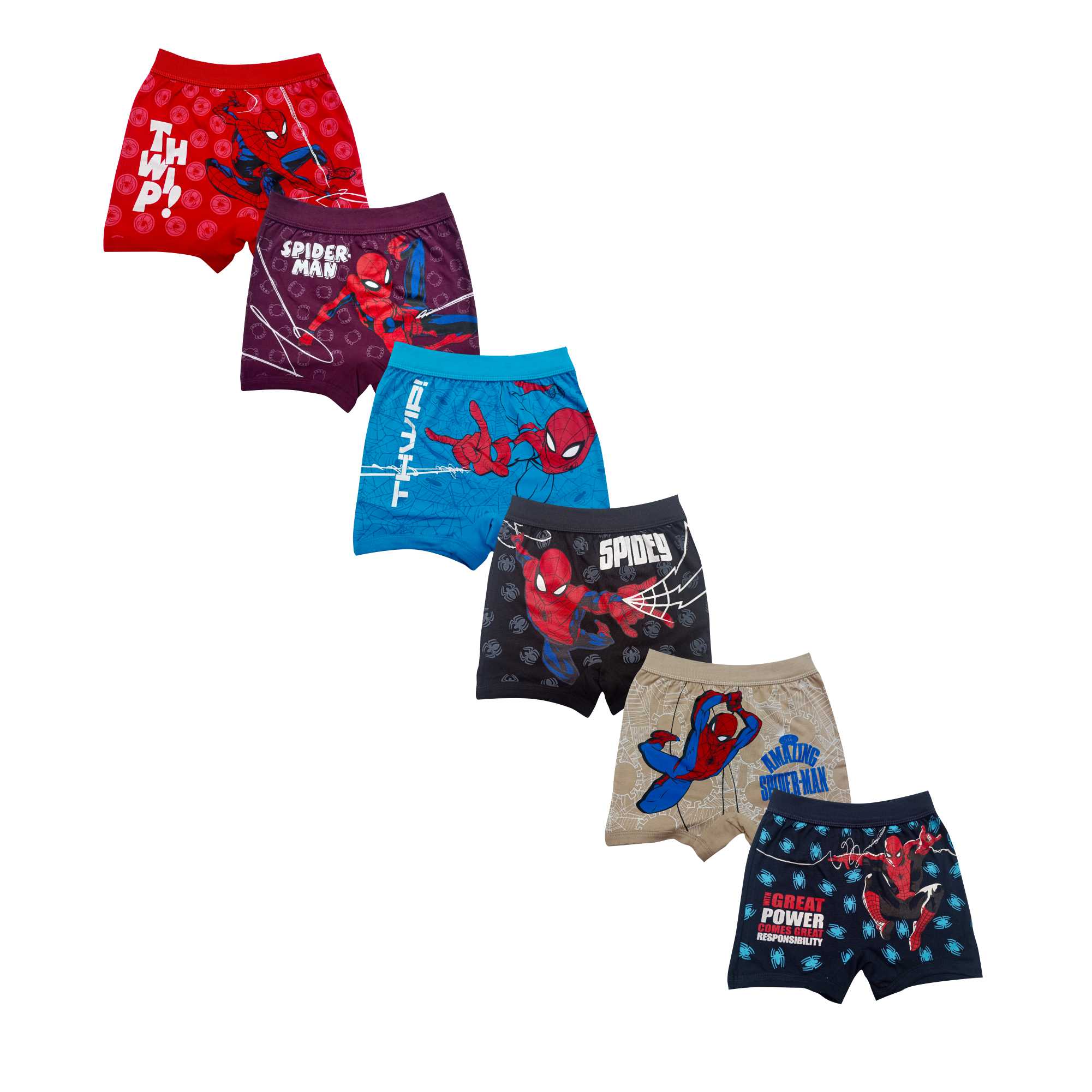 Spider-Man Printed Cotton Trunks for Boys | JR-534 PACK OF 6
