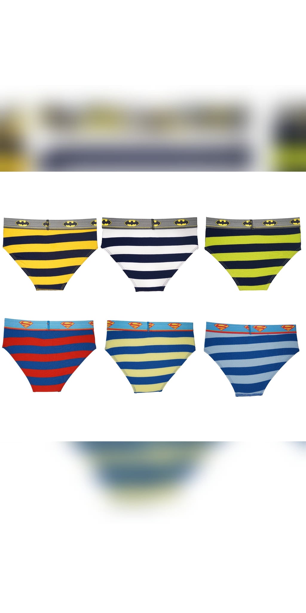 Boys' Batman Striped Briefs (Pack of 6) – Cotton Lycra with Logo Waistband | JR-81