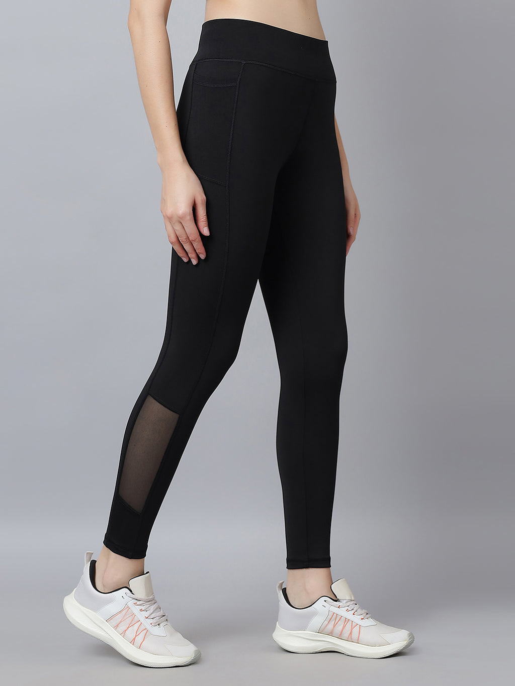 Active 001 High-Rise Yoga Leggings for Women, Flattering Fit Workout Tights with 4-Way Stretch Poly-Spandex & Mobility Gusset